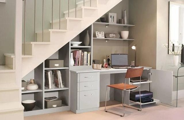 Ý tưởng thiết kế góc chết cầu thang bàn làm việc - Nội Thất Hương Linh